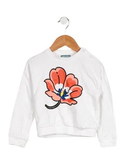 Pre-owned Kenzo Babies' Toddler Girls' Graphic Print Top In White