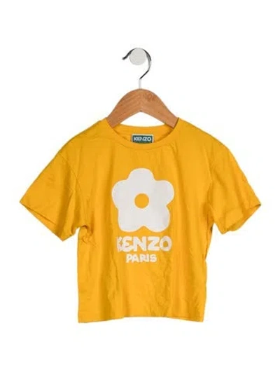 Pre-owned Kenzo Babies' Toddler Girls' Graphic Print Top In White/yellow