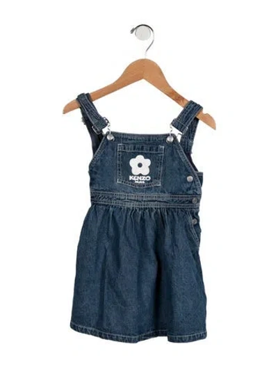 Pre-owned Kenzo Babies' Toddler Girls' Overall Dress In Blue