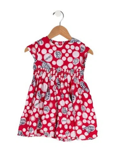 Pre-owned Kenzo Babies' Toddler Girls Pattern Print Casual Dress In Red