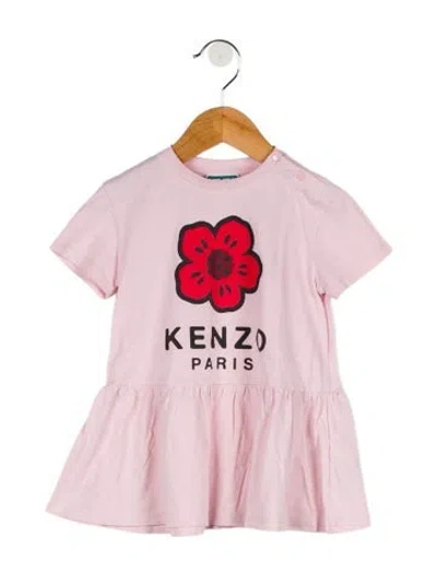 Pre-owned Kenzo Babies' Toddler Girls' Printed Short Sleeve Top In Pink