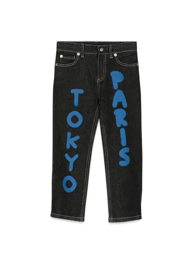 Kenzo Kids' Text Print Jeans In Black
