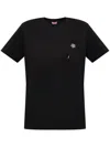 Kenzo 'boke Flower 2,0' Black Crewneck T-shirt With Logo Patch On The Front And Logo Lettering On The Rear In Black