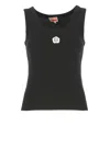 Kenzo Gots Boke Flower 2.0 Embroidered Tank Top In Black