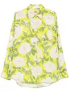 Kenzo Floral Pattern Sleeved Top In Green