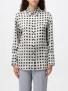 Kenzo Weave-print Satin Shirt In Grau