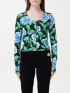 Kenzo Peonies Print V-neck Top In Bunt