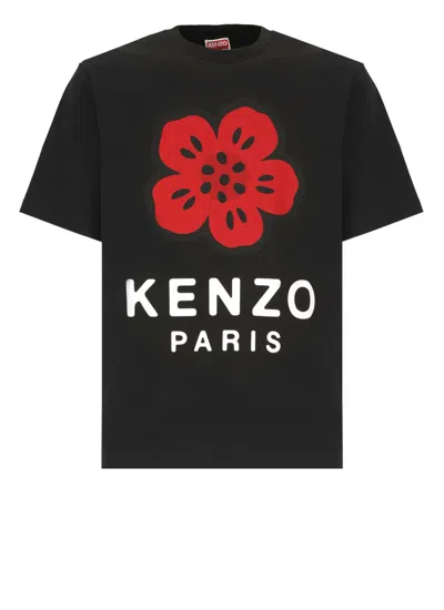 Kenzo Men Black Cotton T-shirt In Multi