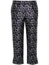 Kenzo Marguerite Jacquard Cropped Trousers In Blue