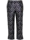 Kenzo Marguerite Jacquard Cropped Trousers In Blue