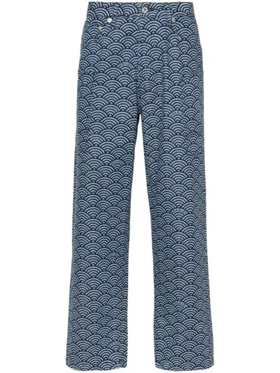 Kenzo Trousers In Blue Denim