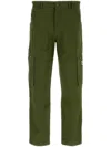 Kenzo Oversized Cotton Pants In Dark Khaki
