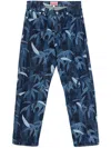 Kenzo Hawaiian Jeans In Rinse Blue Denim