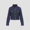 Kenzo Striped Denim Jacket In Dd Dark Stone Blue