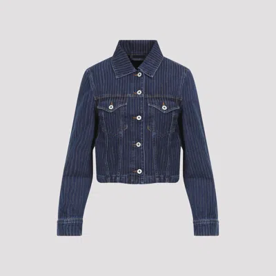Kenzo Striped Denim Jacket In Navy