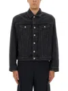 Kenzo Truker Jacket With Boke Flower Embroidery In Black
