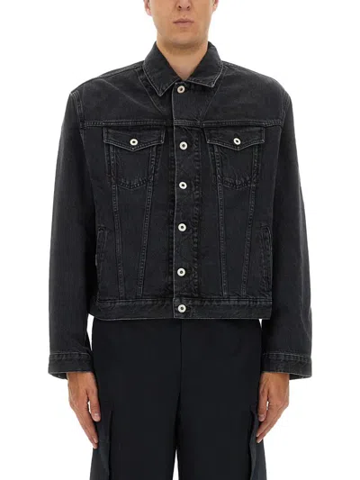 Kenzo Truker Jacket With Boke Flower Embroidery In Black