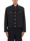 Kenzo Truker Jacket With Boke Flower Embroidery In Black