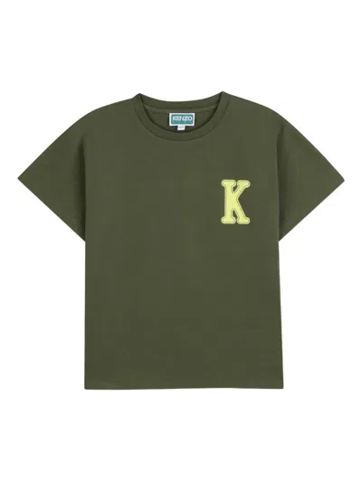Kenzo Kids' Cotton 'eden Jungle' T-shirt In Green
