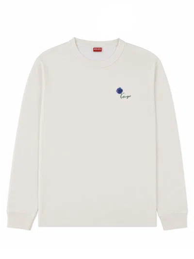 Kenzo T-shirt "tulip" A Manica Lunga In White