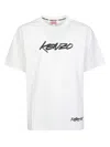 Kenzo Black Cotton T-shirt With Embroidered Tiger Logo In White