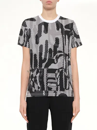 Kenzo Logo-print Polka-dot T-shirt In Gray