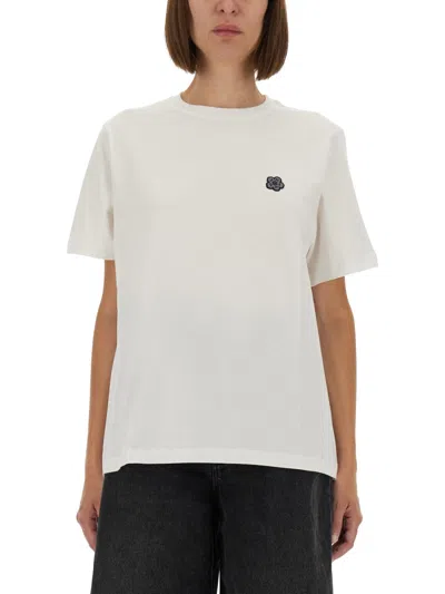 Kenzo Tshirt With Boke Flower Embroidery In White