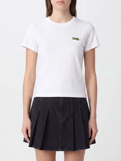 Kenzo Jumping Tiger Embroidered Cotton T-shirt In White