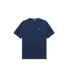 Kenzo Tulip Embroidered Cotton T-shirt In Blue