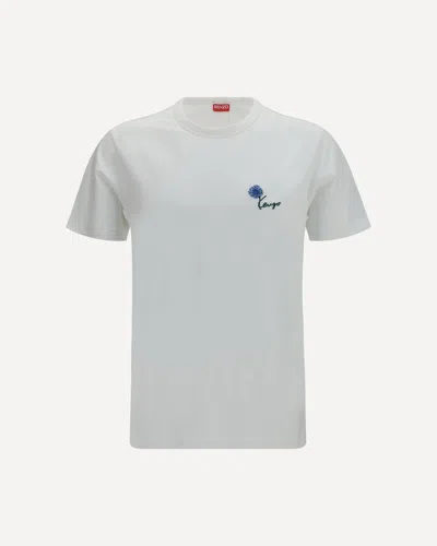 Kenzo Tulip Embroidered Cotton T-shirt In White