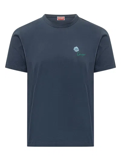 Kenzo Tulip Slim T-shirt In Blue