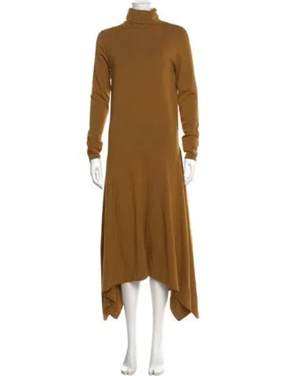 Pre-owned Kenzo Turtleneck Long Dress In Neutral