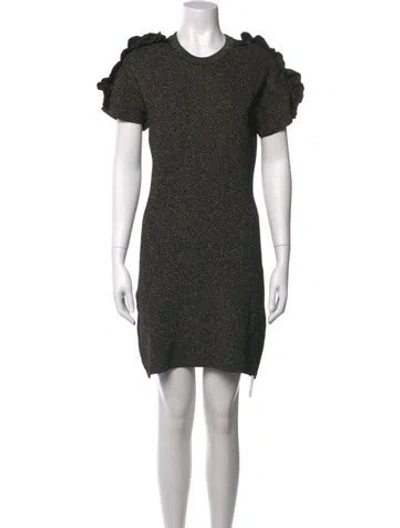 Pre-owned Kenzo Tweed Pattern Mini Dress In Black/metallic