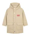 Kenzo Embroidered Cotton Twill Parka In Nude