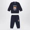 Kenzo Two-piece Navy Blue Tracksuit With Logo In Blue