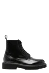 Kenzo Lace-up Leather Boots In Black