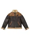 Kenzo Flying Boke Shearling Jacket In Brown