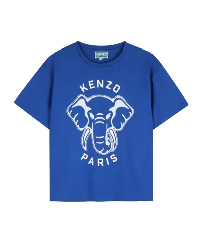 Kenzo Elephant-graphic T-shirt In Blue
