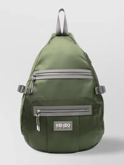 Kenzo Utility Backpack Adjustable Straps In Dark Khaki