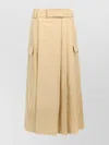 Kenzo Utility Skirt With Belted Waist And Cargo Pockets