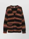 Kenzo V-neck Cardigan Front Pockets In Brown