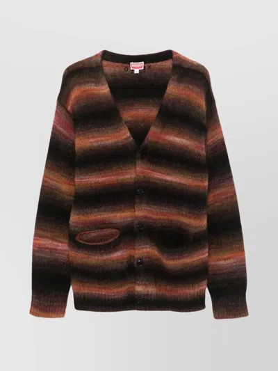 KENZO V-NECK CARDIGAN FRONT POCKETS