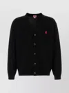 Kenzo V-neckline Cuffs And Hem In Ribbing In Black