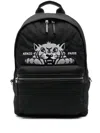 Kenzo Black Backpack Bag With Iconic Tiger Graphic In Black