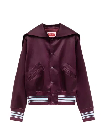 Kenzo 바시티 봄버 재킷 In Burgundy