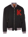 Kenzo Cotton Embroidered-logo Bomber Jacket In J Noir