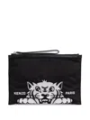 Kenzo Pochette Nera Con Ricamo Tigre In Black