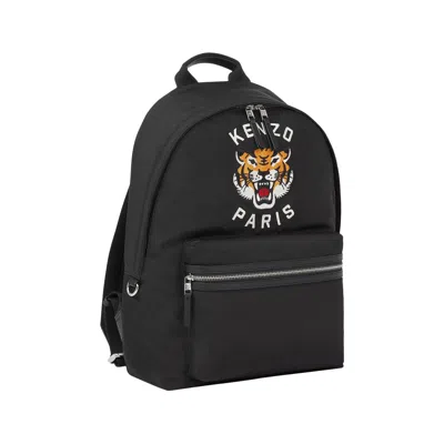 Pre-owned Kenzo Varsity Embroidered Backpack 'black' | Men's Size Onesize