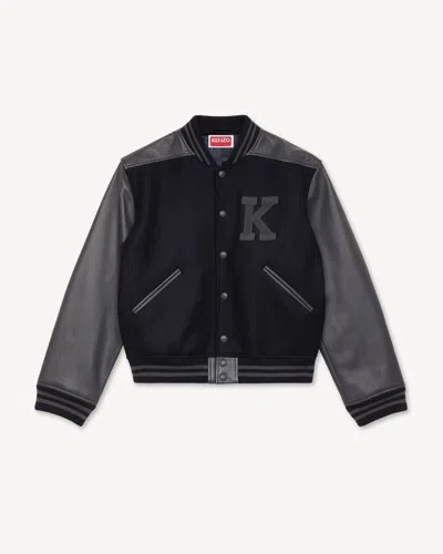Kenzo Varsity Jacket With Contrast Sleeves In Black