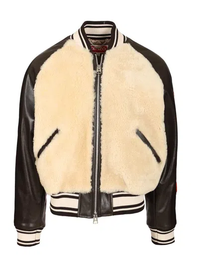 Kenzo Varsity Jackets Beige In Multi